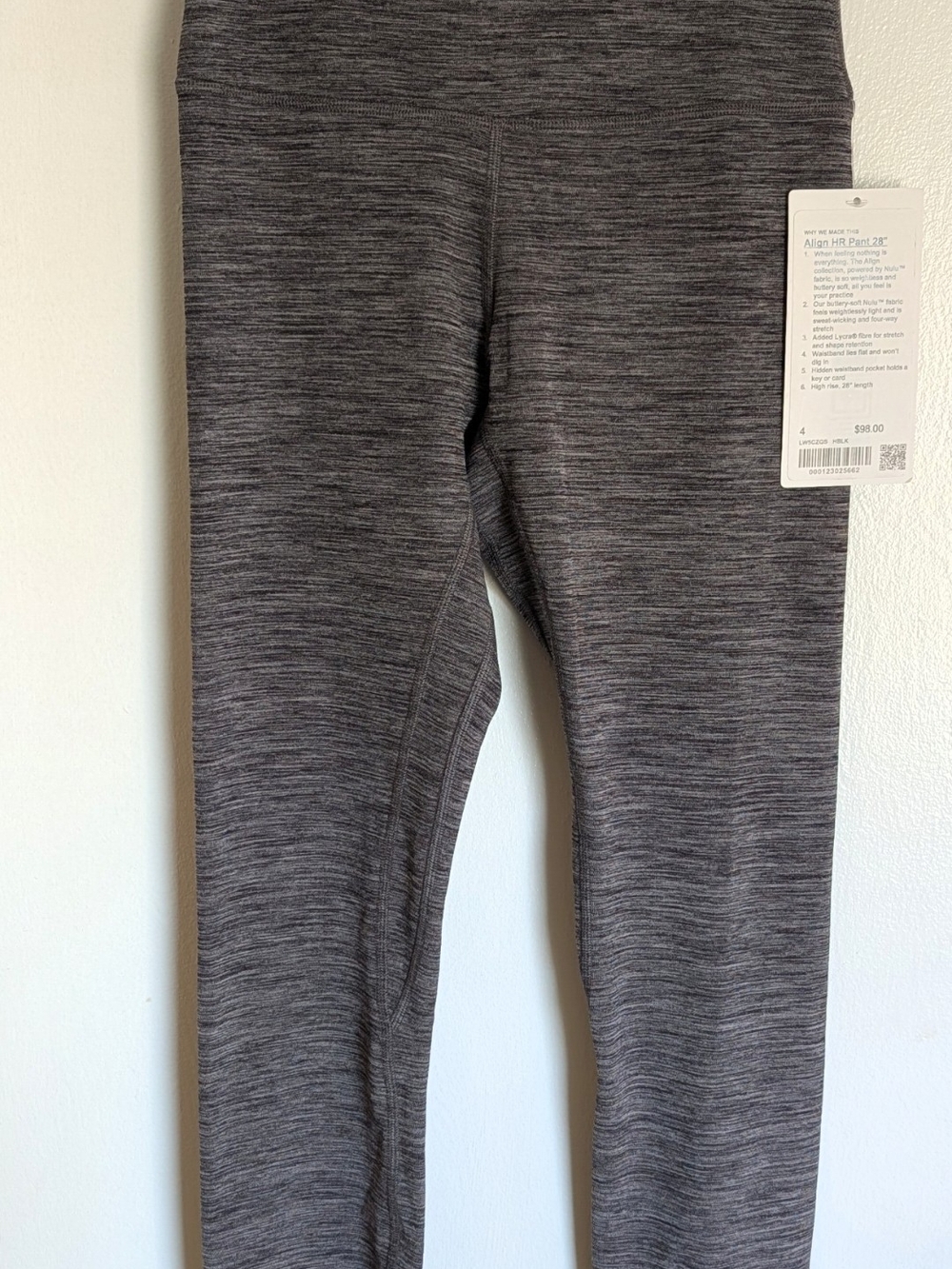 NWT Lululemon Align High-Rise Pant 28" Heathered Grey Leggings - Size 4